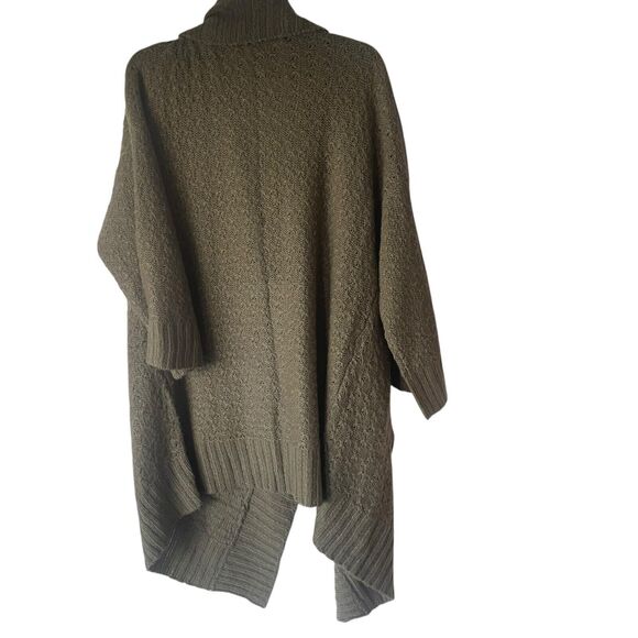 Design History Large Green Chunky Cable Knit Open Front Duster Cardigan Sweater - Picture 7 of 9